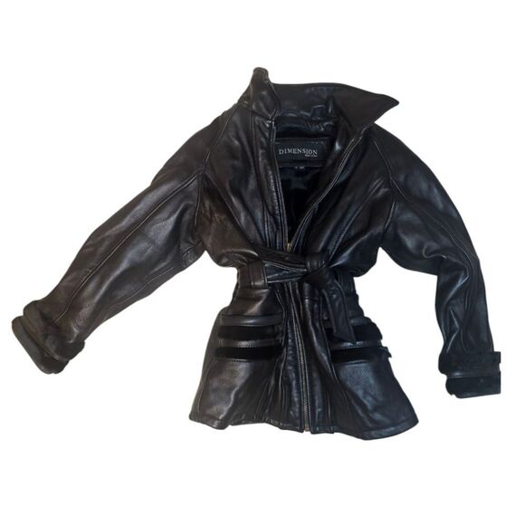 DIMENSION NEW YORK Genuine Leather Girl Jacket - Size M (4/5) - Picture 1 of 11
